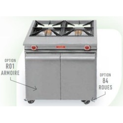 Réchaud gaz DRAGON D4GSNA Delrue 4 feux sur armoire pro