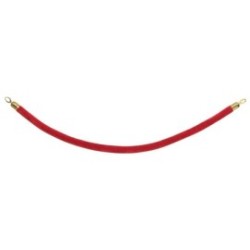 Corde velours poteaux 1,5m - Rouge Laiton brillant
