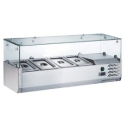 Vitrine pizza GN 1/4 1400 mm +2/+8°C - 6 bacs - Dixell