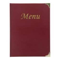 Protège menu Basique A4 - 8 vues - Bordeaux