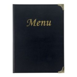 Protège menu Basique A4 - 8 vues - Noir