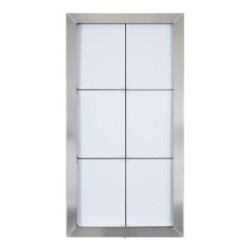 Porte-menus LED 99x52 cm - 6 pages - Inox brossé