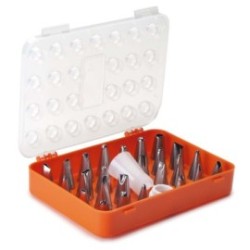 Set de 26 douilles de décoration + adaptateur - Inox