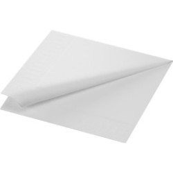 Serviette 40x40 cm 2 plis - Ouate lisse - Blanc