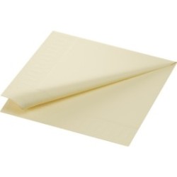 Serviette 40x40 cm 2 plis - Ouate lisse - Crème