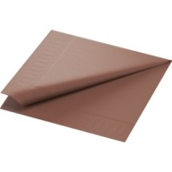 Serviette 40x40 cm 2 plis - Ouate lisse - Café