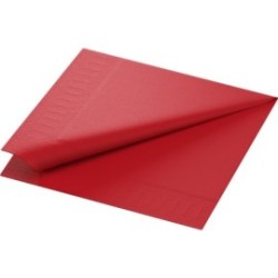 Serviette 40x40 cm 2 plis - Ouate lisse - Rouge