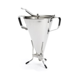 Entonnoir à piston 3,3 L ø - Tout inox + 2 douilles