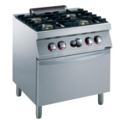 ZANUSSI EVO700 – Fourneau gaz 4 feux sur four inox 28 kW