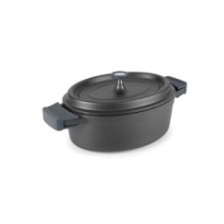 Cocotte ovale 6,3 L - Fonte aluminium noir 31x25 cm