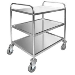 Chariot inox 3 plateaux démontable 150 kg - labo agroalimentaire