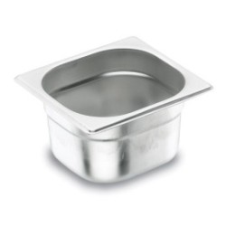 Bac GN 1/6 inox 176x162x65 mm - plein - 66665Z