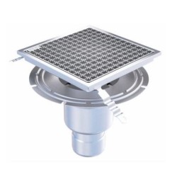 Siphon inox 300x300 vertical DN110 HygieneFirst ACO