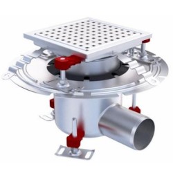 Siphon inox ACO 300x300 horizontal DN110 - spécial volaille