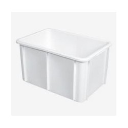 Bac plein 55 L 600x400x315 PEHD blanc empilable - G119921