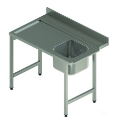 Table de laverie Realinox 1100 bac à gauche - inox AISI 304