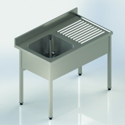 Plonge 2 bacs Realinox 1600 égouttoir gauche - inox AISI 304