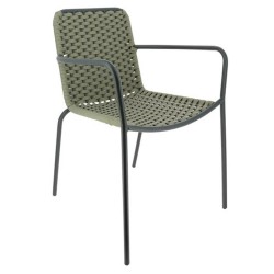 Fauteuil ARONA taupe acier époxy