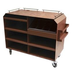 Desserte basse Hana rouille pour terrasse professionnelle