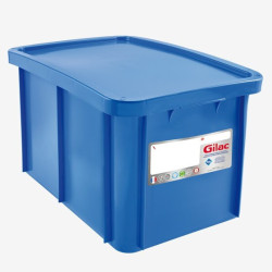 Bac antibactérien Gilactiv 55L avec couvercle bleu