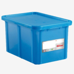 Bac de stockage HACCP 55L avec couvercle bleu