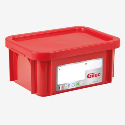 Bac de stockage HACCP 12L avec couvercle rouge