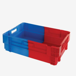 Caisse 34L pleine empilable emboîtable bicolore Gilac G180702-1