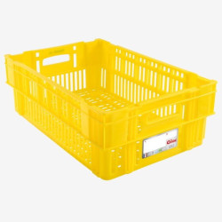 Caisse 37L ajourée empilable emboîtable HACCP avec IML Gilac G180318