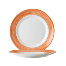 Assiette plate-Verre trempé ø23,5cm-Orange - Brush