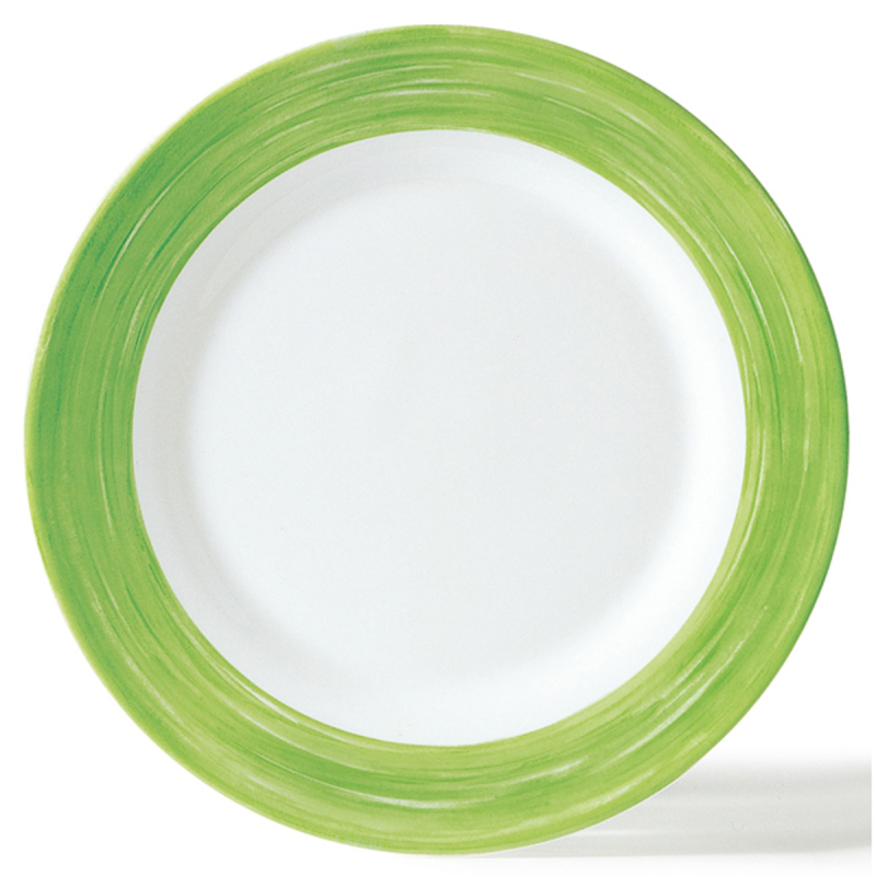 Assiette plate-Verre trempé ø23,5cm-Vert- Brush
