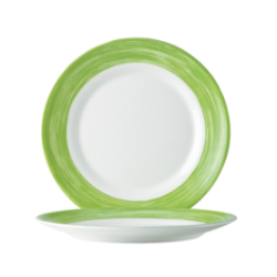 Assiette plate-Verre trempé ø15,5cm-Vert- Brush
