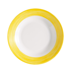 Assiette creuse-Verre trempé ø22,5cm-Jaune- Brush