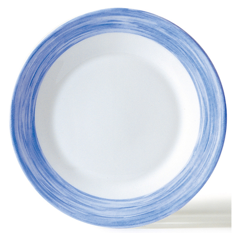 Assiette creuse-Verre trempé ø22,5cm-Bleu- Brush