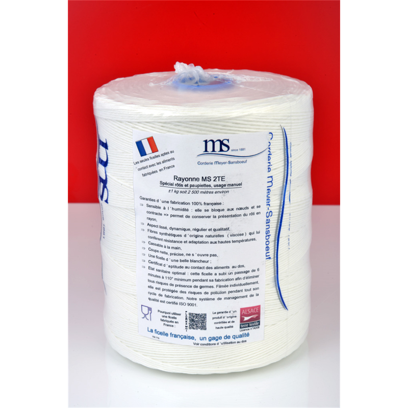 Ficelle à rôti 2500 m Rayonne 2TE – Rouleau 1 kg professionnel