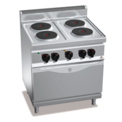 Berto’s MACROS 700 – Fourneau 4 plaques sur four inox 17,9 kW