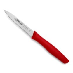 Couteau office cranté rouge 10 cm - Spécial tomate