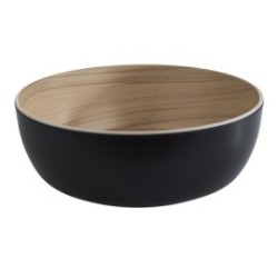 Saladier 1,8 L - Mélamine noire ø21,5x9,5 cm - Frida