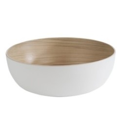Saladier 4,7 L - Mélamine blanc ø30x9,5 cm - Frida
