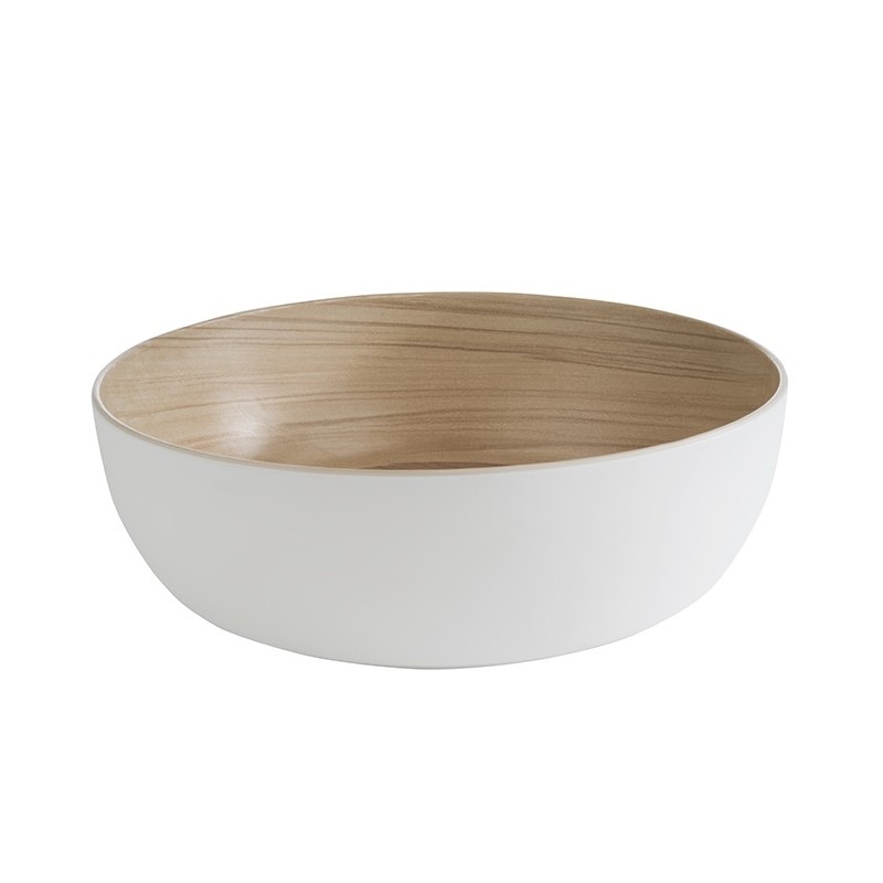 Saladier 4,7 L - Mélamine blanc ø30x9,5 cm - Frida