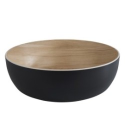 Saladier 4,7 L - Mélamine noire ø30x9,5 cm - Frida