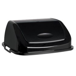 Poubelle 50 L - Noir - Couvercle Noir - CLAP