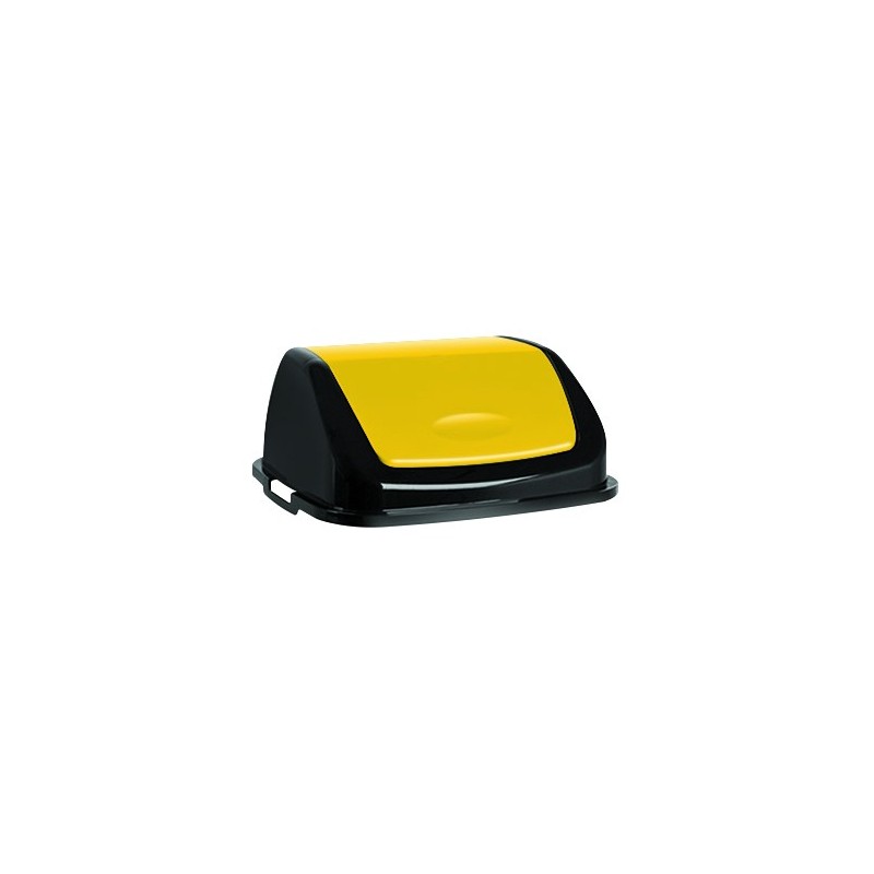 Poubelle 50 L - Noir - Couvercle Jaune - CLAP
