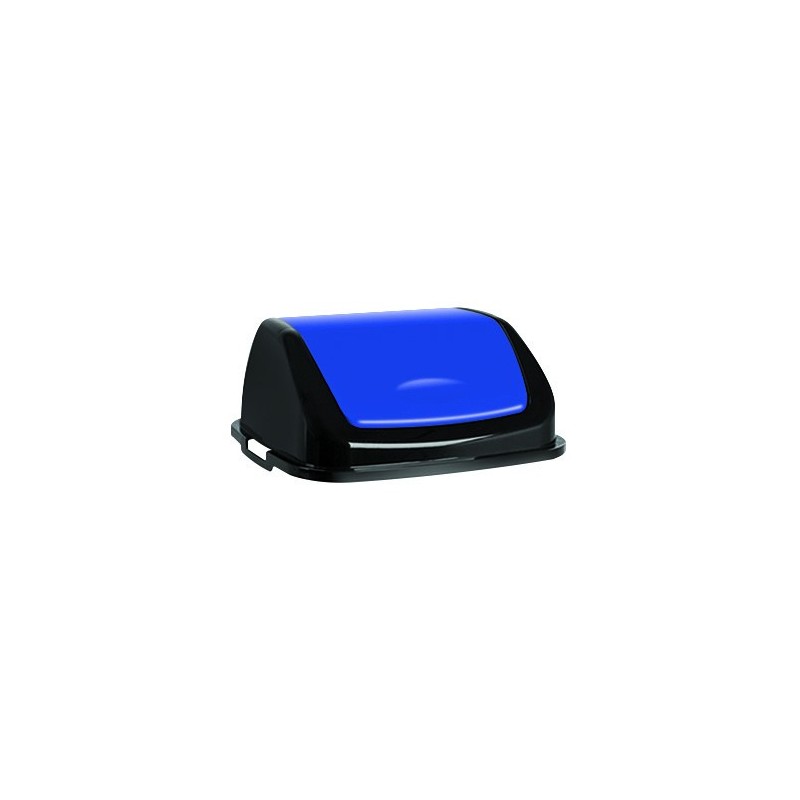 Poubelle 50 L - Noir - Couvercle Bleu - CLAP