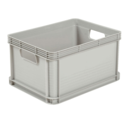 Caisse pleine 20 L 400x300 PP gris Robusto-Box - 0882XB