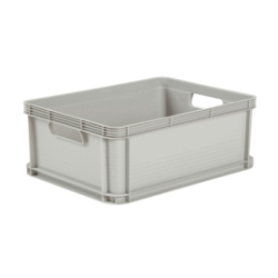 Caisse pleine 45 L 600x400x220 PP gris Robusto-Box - 0884XB