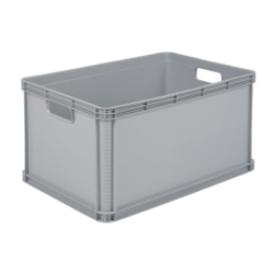 Caisse pleine 64 L 600x400x320 PP gris Robusto-Box - 0886XB