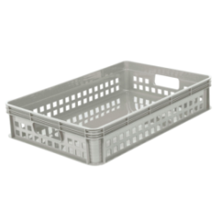 Caisse ajourée 22 L 600x400 PP gris Robusto-Basket - 0883XB