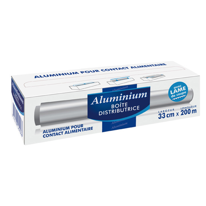 Rouleau aluminium - Boite distributrice 33 cmx200 m