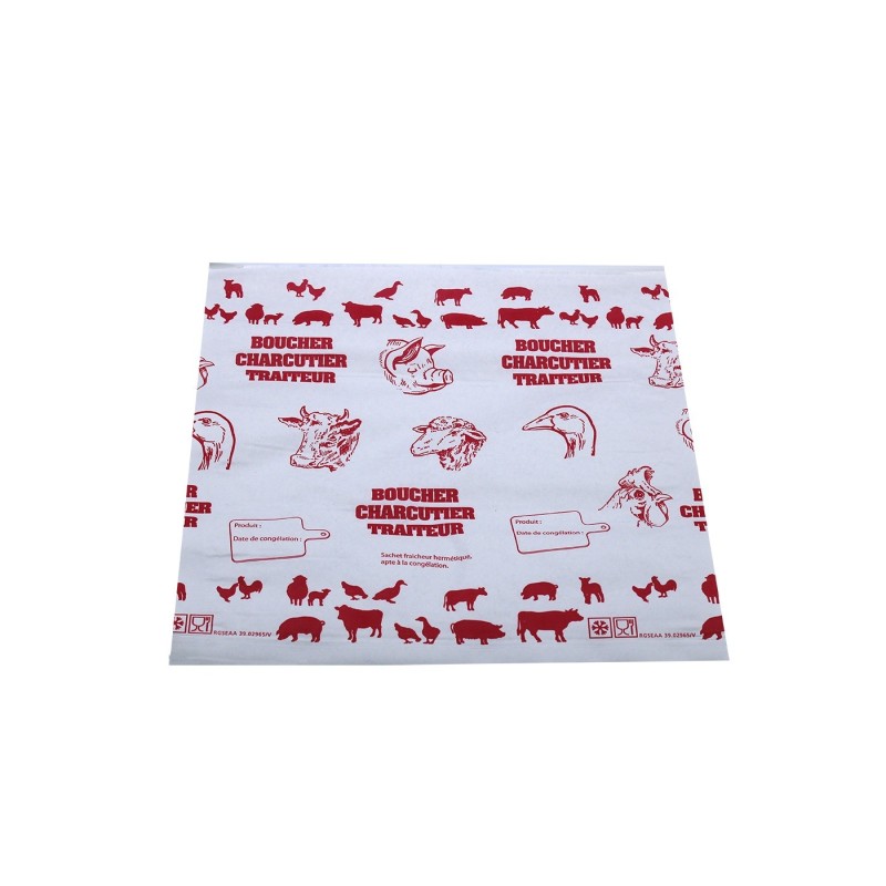 POCHETTE PAPIER BOUCHERIE FERMETURE / ADHESIVE 250X250/1000