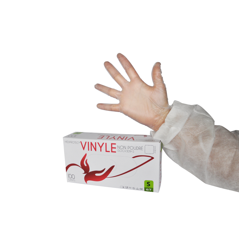 Gant vinyle non poudré - Blanc - Taille XL